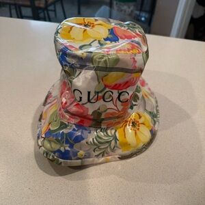 Gucci Floral PVC Bucket Hat - Yellow, Pink, Blue, Green Size Large 59cm